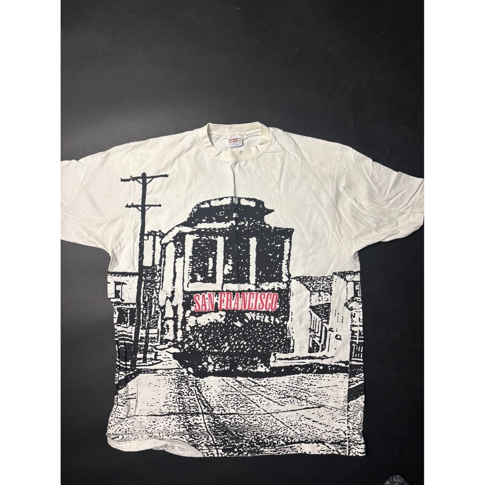 Y2K Epic Full Wrap Graphics Crazy Hawaii  Men XL White Black San Francisco